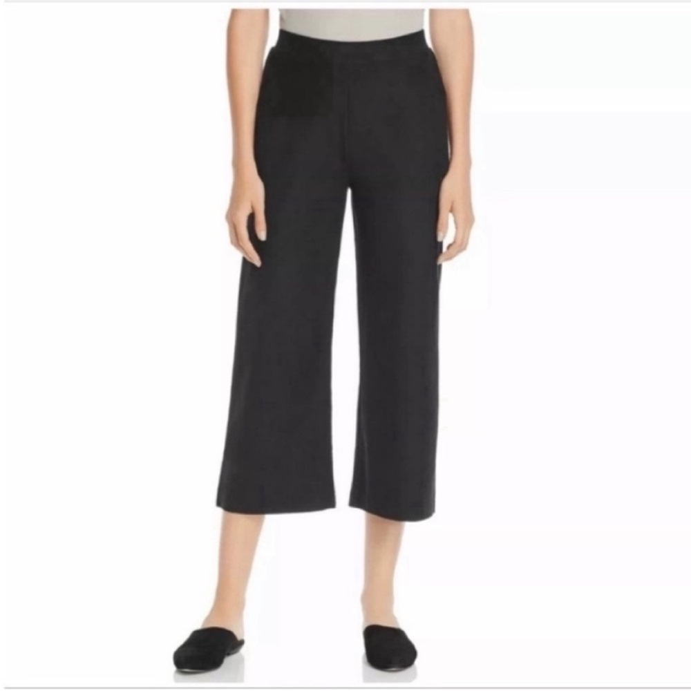 Lyssé pants black faux suede cropped flared NWT